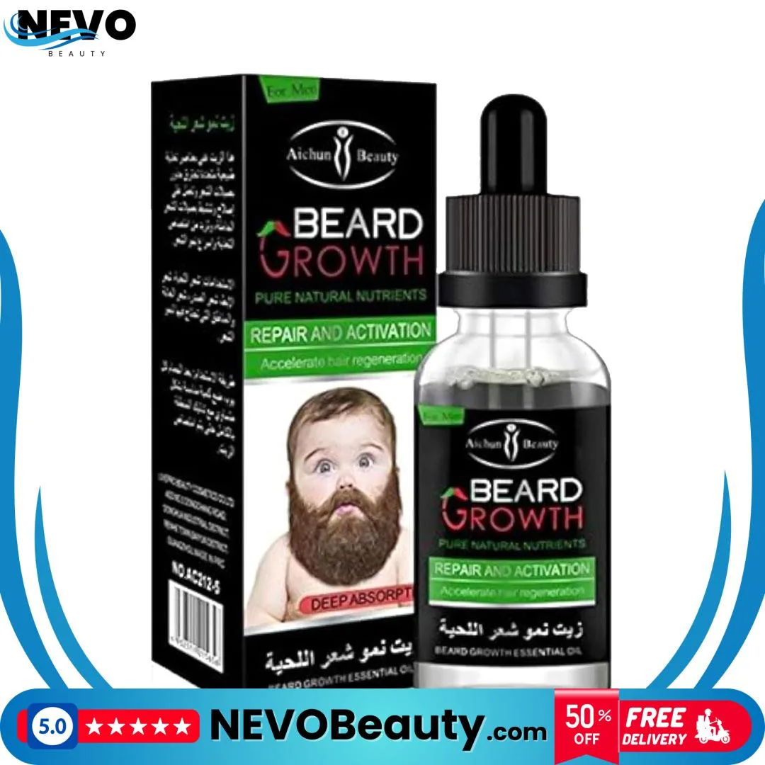 Beard Growth Oil 2 زيت نمو اللحية لتعزيز كثافة اللحية بشكل طبيعي .. تسوق الآن بأفضل سعر في السعودية