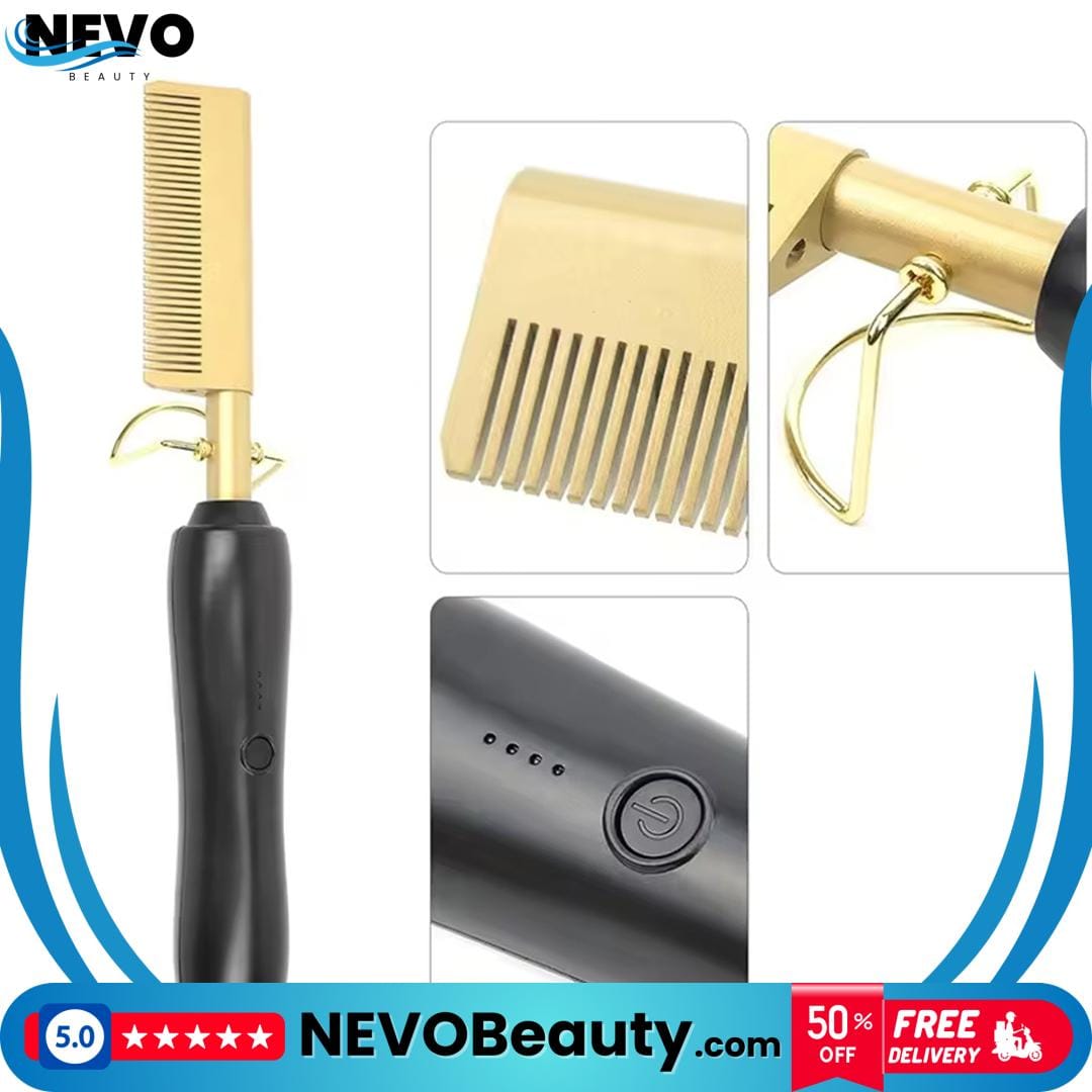 Strong Hair Straightening Comb 3 مشط فرد الشعر المجعد القوي للتحكم الكامل .. تسوق الآن بأفضل سعر في السعودية